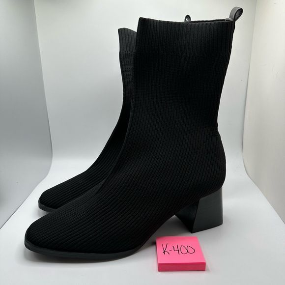 CUSHIONAIRE Women's Stretch boot +Memory Foam 8 BLACK - Picture 3 of 7